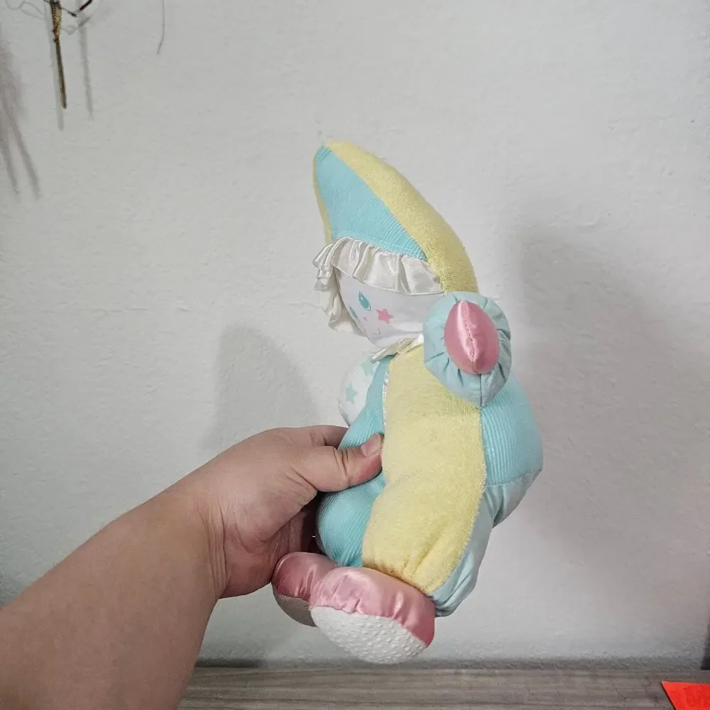 Vintage 1991 Playskool Clown Terry Cloth Plush Doll Baby Stuffed Toy Pastel